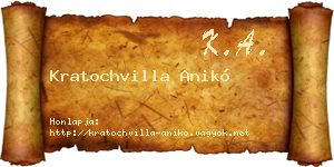 Kratochvilla Anikó névjegykártya