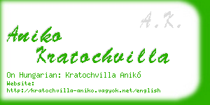 aniko kratochvilla business card