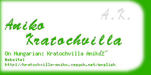 aniko kratochvilla business card